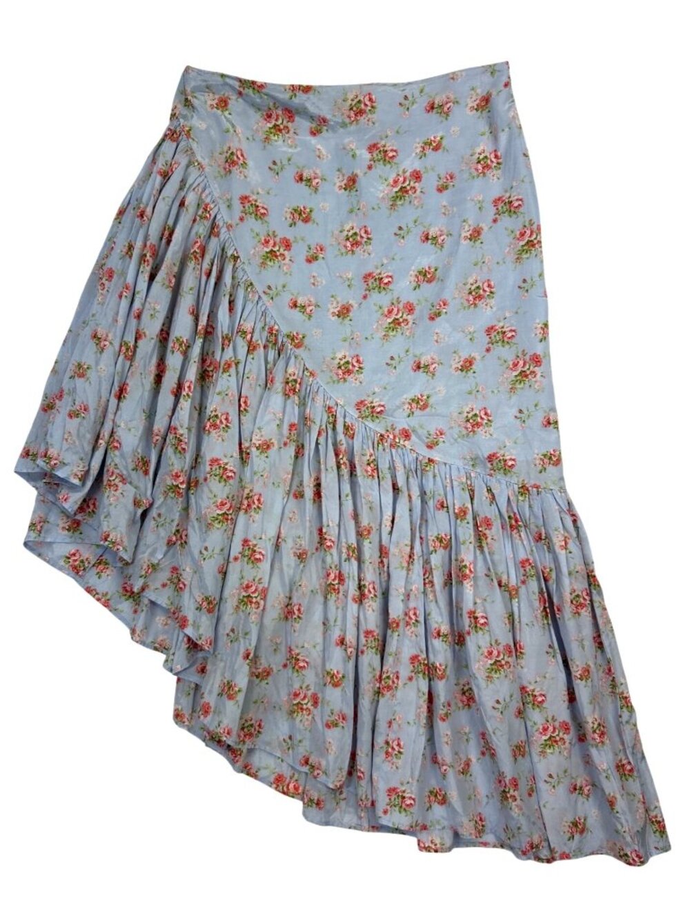 NWT Abercrombie & Fitch Sz M Floral Asymmetrical Coquette Ruffle Skirt Romantic